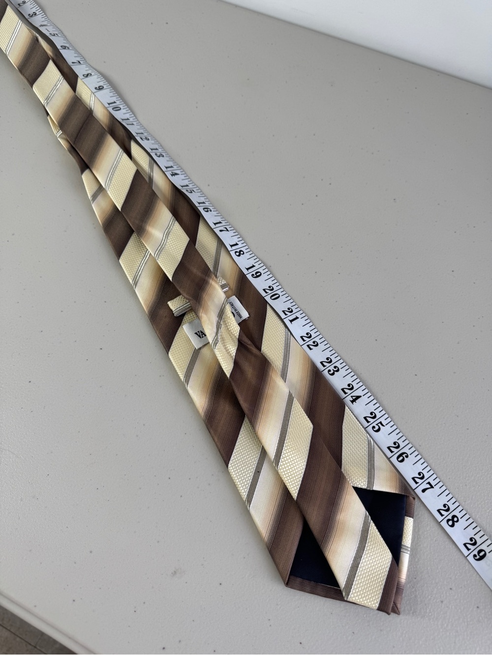 Valentino Cravatte Striped Brown Gold Silk Tie Luxury Designer Classic Wedding - Picture 5 of 13